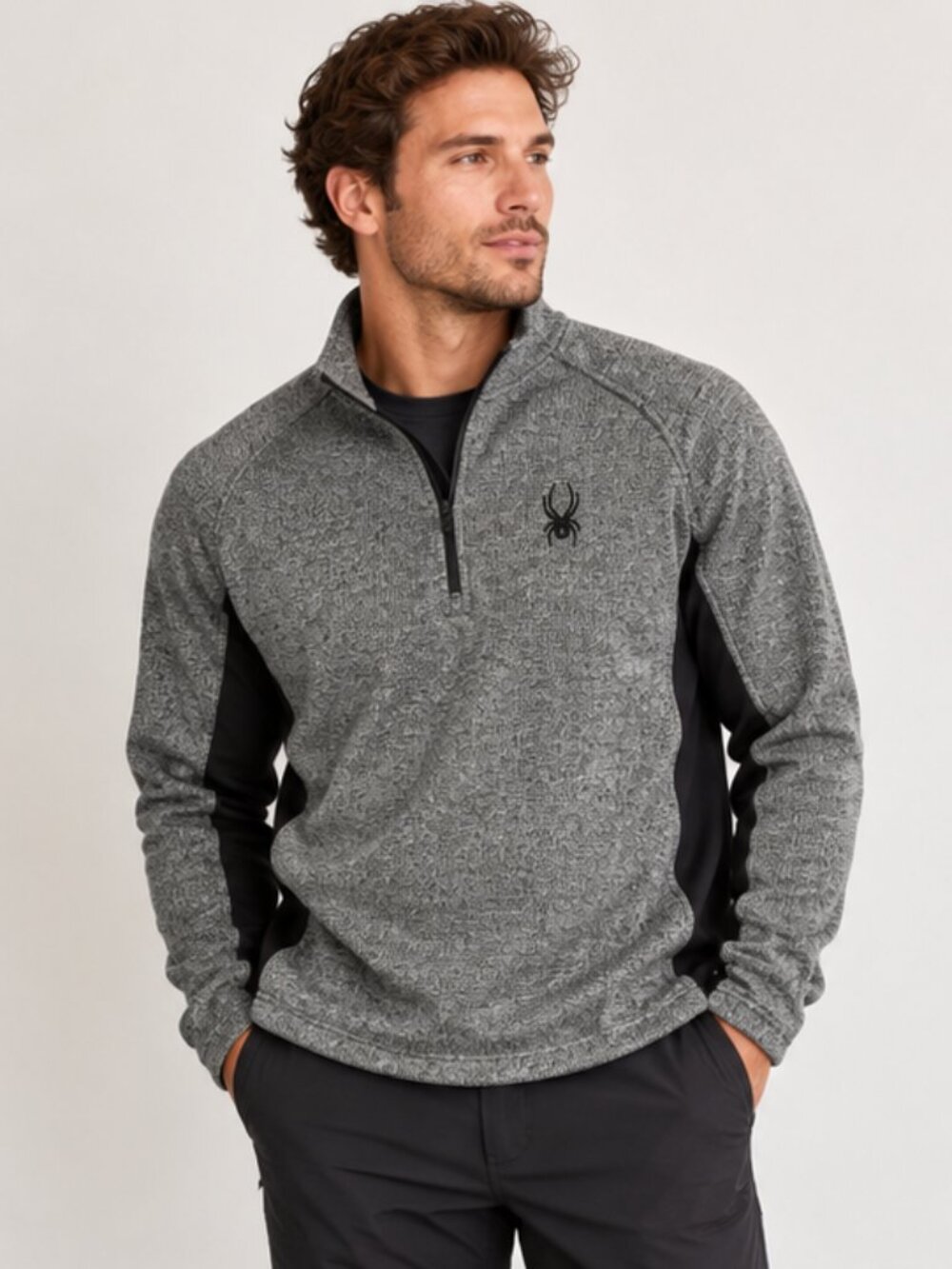 Spyder Outbound Men’s XL Gray Black 1/4 Zip Performance Pullover